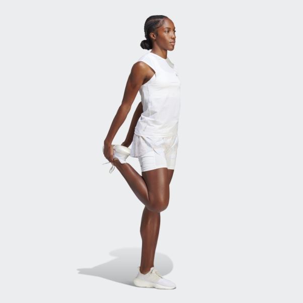 T-shirt De Course Rapide Adidas Blanc