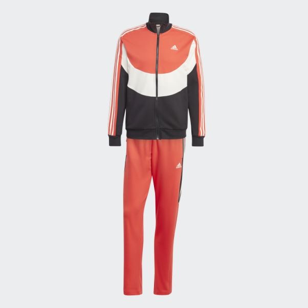 Survetement Color Block Rouge Adidas