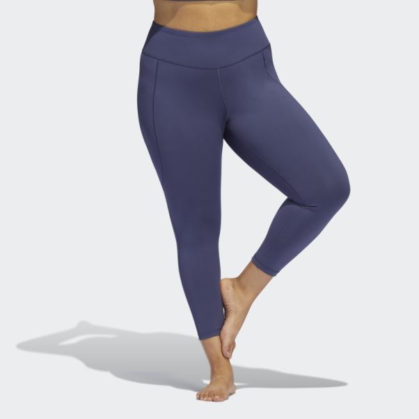 Adidas Yoga Studio 7/8 Leggings (taille Plus) Bleu Marine Chaud