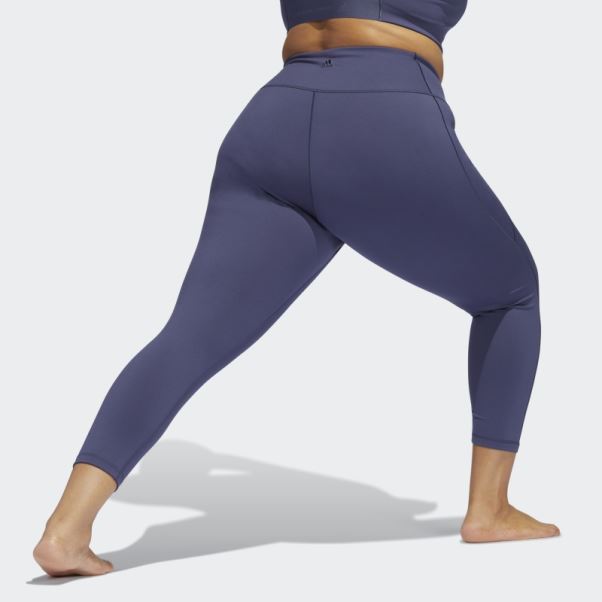 Adidas Yoga Studio 7/8 Leggings (taille Plus) Bleu Marine Chaud
