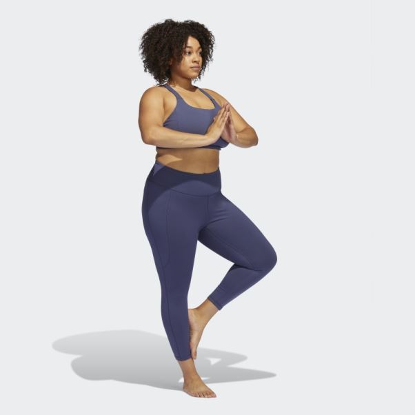 Adidas Yoga Studio 7/8 Leggings (taille Plus) Bleu Marine Chaud