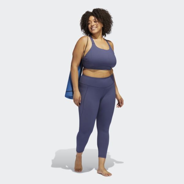 Adidas Yoga Studio 7/8 Leggings (taille Plus) Bleu Marine Chaud