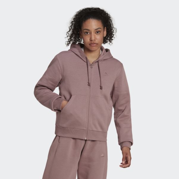 Sweat à Capuche Zippé En Polaire All Szn Violet Adidas