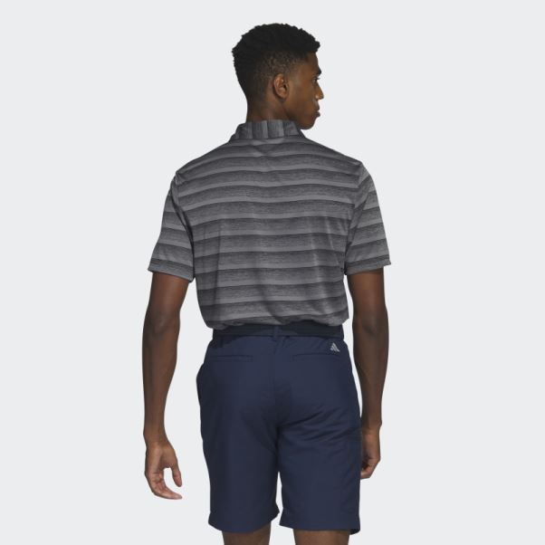 Adidas Polo Rayé Bicolore Gris