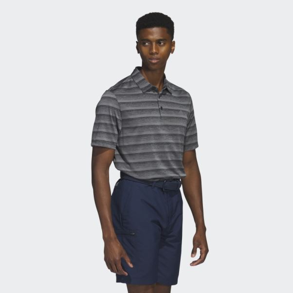 Adidas Polo Rayé Bicolore Gris