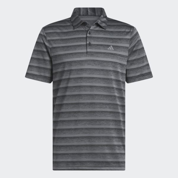 Adidas Polo Rayé Bicolore Gris