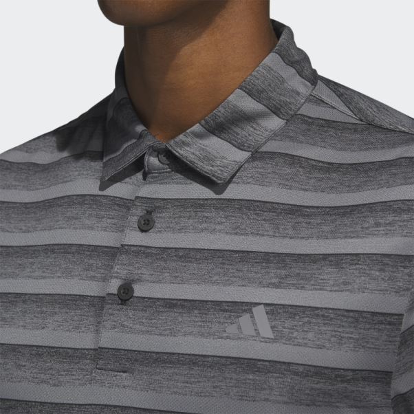 Adidas Polo Rayé Bicolore Gris