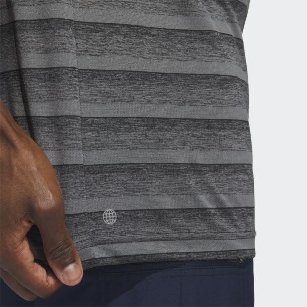 Adidas Polo Rayé Bicolore Gris