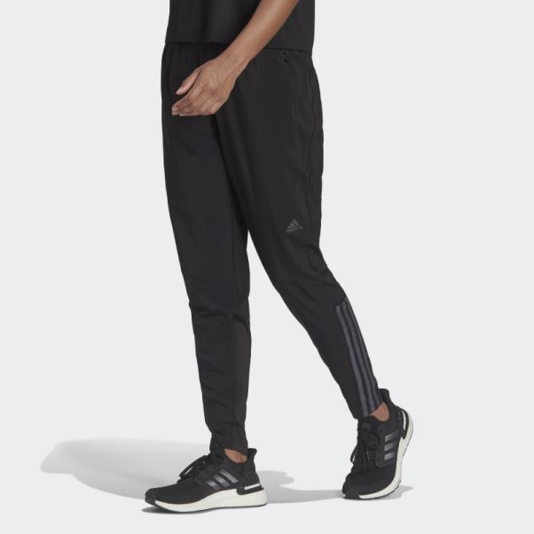Run Icon Pantalon De Jogging Coupe Vent 3 Bandes Adidas Noir
