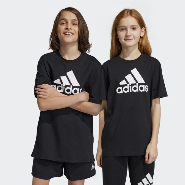 T-shirt Ample En Coton Noir à Gros Logo Adidas Adidas