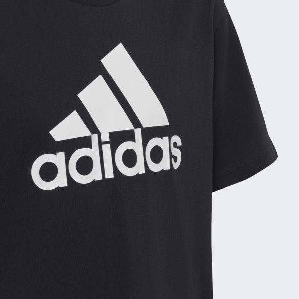 T-shirt Ample En Coton Noir à Gros Logo Adidas Adidas