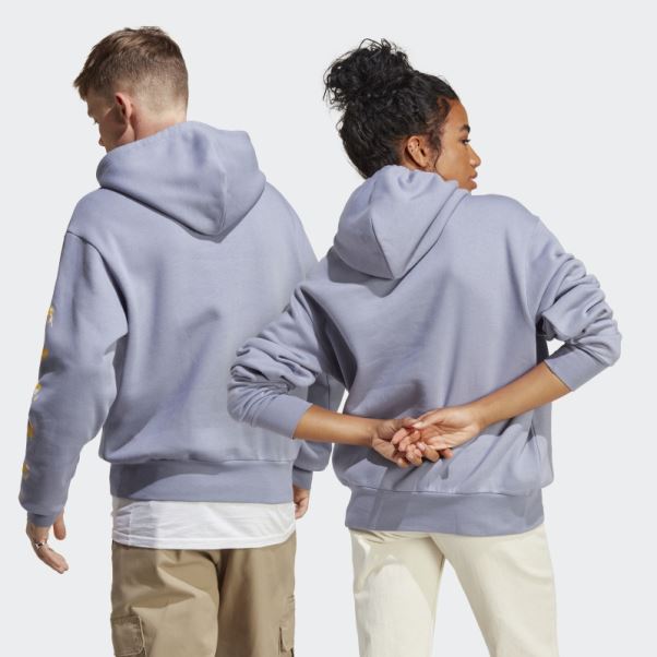 Sweat à Capuche Graphique Violet Argent Adidas