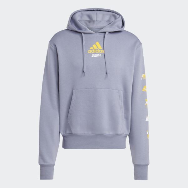 Sweat à Capuche Graphique Violet Argent Adidas