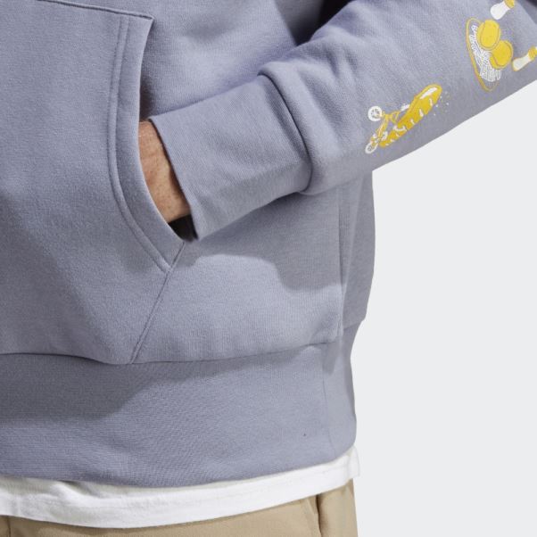 Sweat à Capuche Graphique Violet Argent Adidas