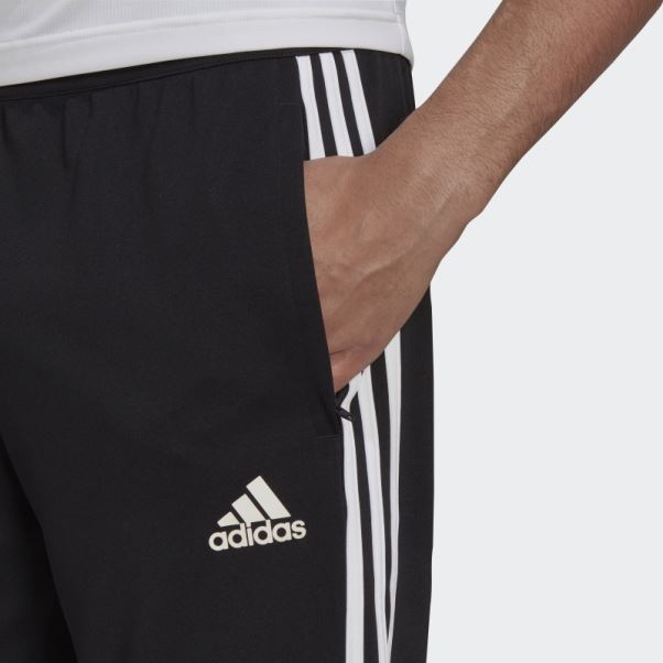 Pantalon Adidas Aeroready Sereno Slim Fuselé à 3 Bandes Noir
