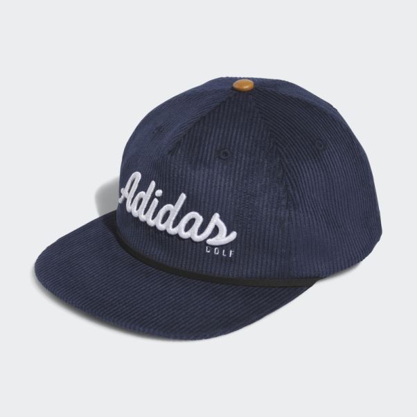 Chapeau En Corde à Cinq Panneaux En Cuir Velours Côtelé Adidas Bleu Marine