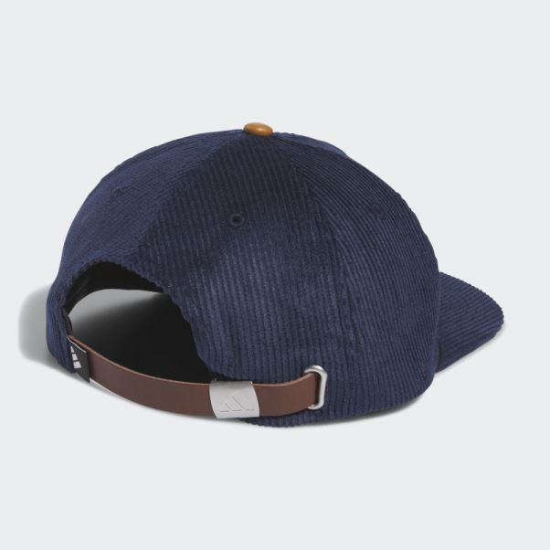 Chapeau En Corde à Cinq Panneaux En Cuir Velours Côtelé Adidas Bleu Marine