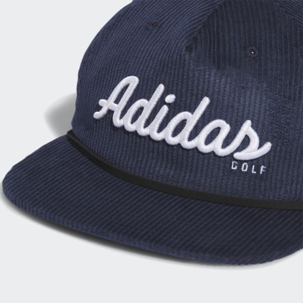 Chapeau En Corde à Cinq Panneaux En Cuir Velours Côtelé Adidas Bleu Marine