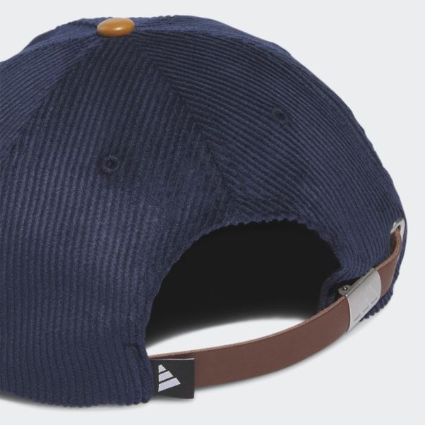 Chapeau En Corde à Cinq Panneaux En Cuir Velours Côtelé Adidas Bleu Marine