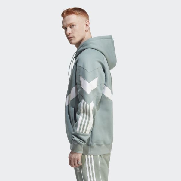 Adidas Rekive Sweat à Capuche Mode Argent Vert