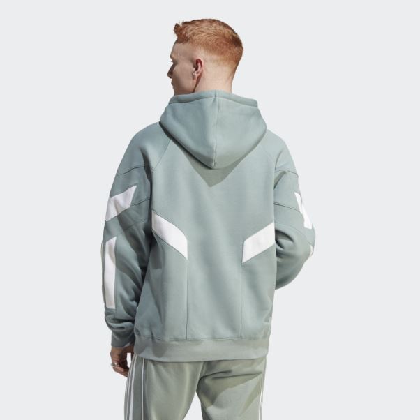 Adidas Rekive Sweat à Capuche Mode Argent Vert