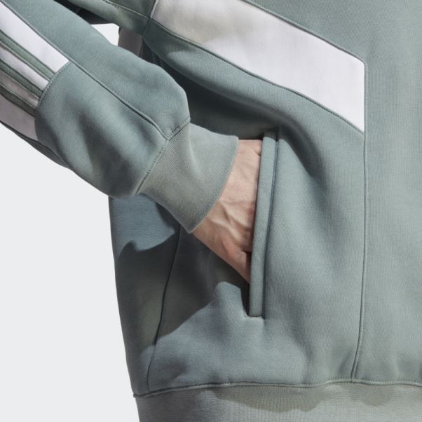Adidas Rekive Sweat à Capuche Mode Argent Vert