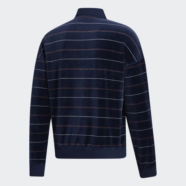 Maillot Adidas Bleu Marine En Velours à Manches Longues (non Genré)