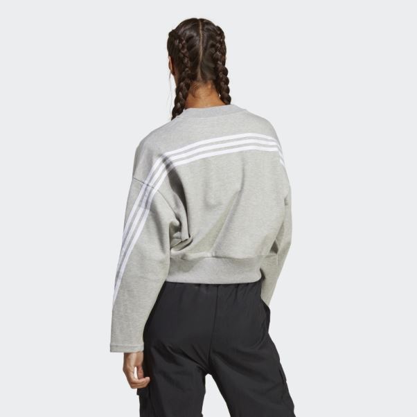 Sweat Adidas Future Icons Gris Moyen à 3 Bandes