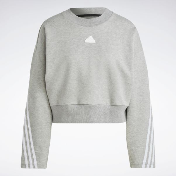 Sweat Adidas Future Icons Gris Moyen à 3 Bandes
