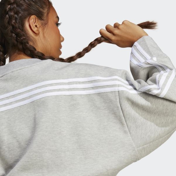 Sweat Adidas Future Icons Gris Moyen à 3 Bandes