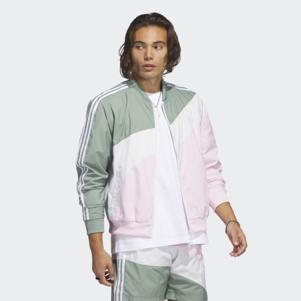Veste De Survêtement Swirl Woven Adidas Argent Vert