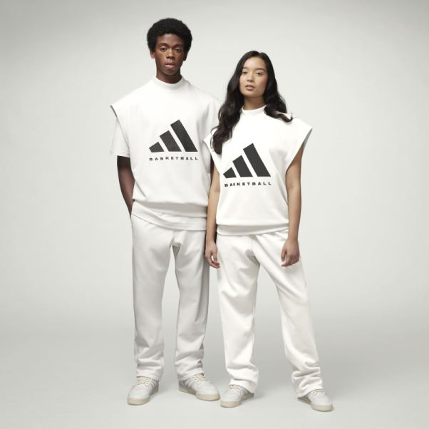 Sweat Sans Manches Adidas Basketball Blanc Chaud