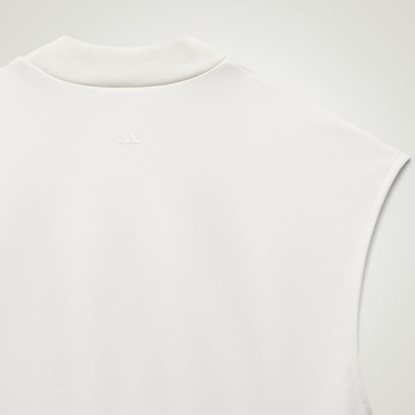 Sweat Sans Manches Adidas Basketball Blanc Chaud