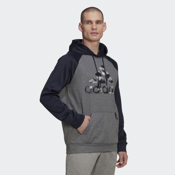 Sweat à Capuche Adidas Aeroready Game And Go Camouflage Gris