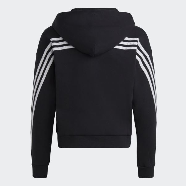 Sweat à Capuche Zippé Adidas Future Icon 3 Bandes Noir