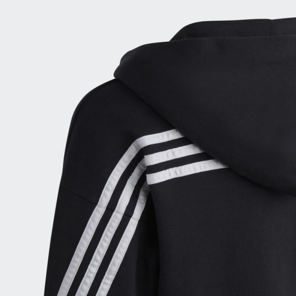 Sweat à Capuche Zippé Adidas Future Icon 3 Bandes Noir