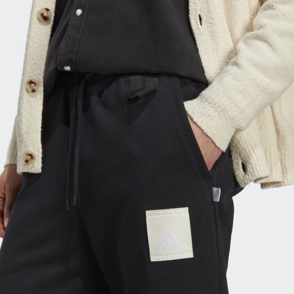 Adidas Pantalon Lounge Noir En Molleton épais