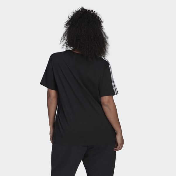 T-shirt Slim à 3 Bandes Essentials Noir (grande Taille) Adidas