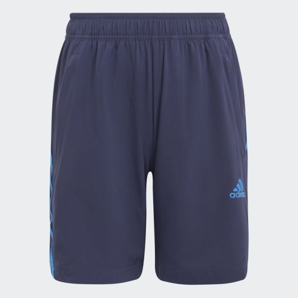 Bleu Marine Adidas Aeroready Primegreen 3-stripes Short Tissé
