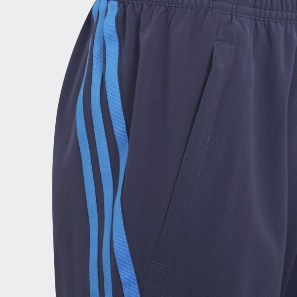 Bleu Marine Adidas Aeroready Primegreen 3-stripes Short Tissé
