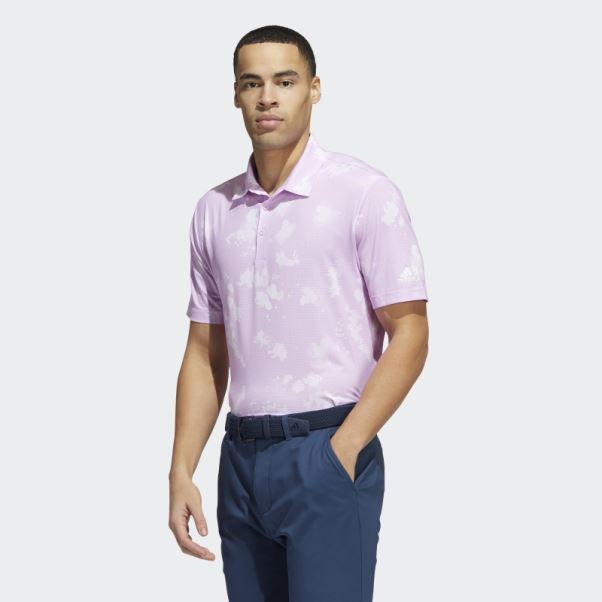 Polo Imprimé éclaboussures Lilas Adidas