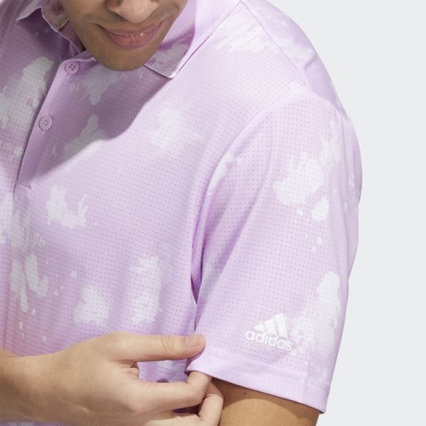 Polo Imprimé éclaboussures Lilas Adidas