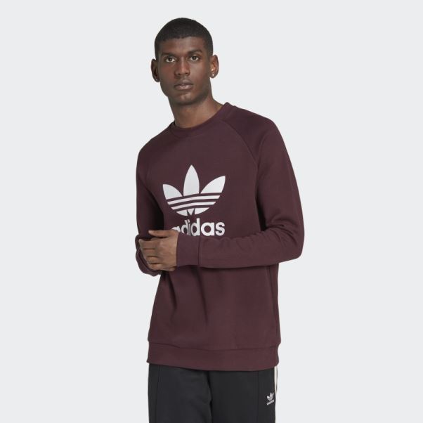 Sweat-shirt Ras Du Cou Trèfle Adidas Adicolor Classics Bordeaux