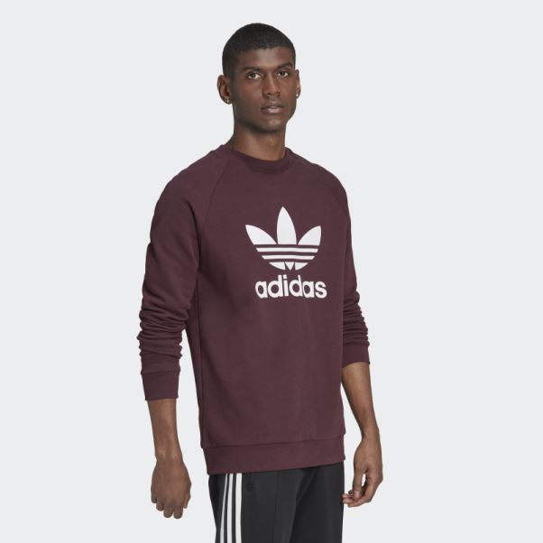 Sweat-shirt Ras Du Cou Trèfle Adidas Adicolor Classics Bordeaux