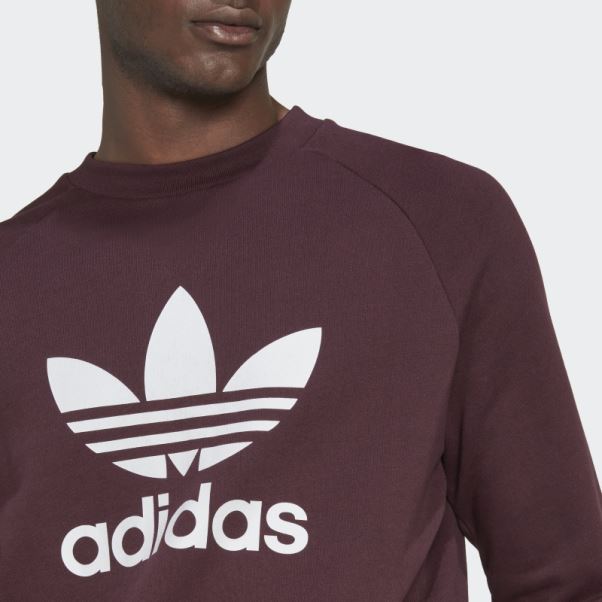 Sweat-shirt Ras Du Cou Trèfle Adidas Adicolor Classics Bordeaux