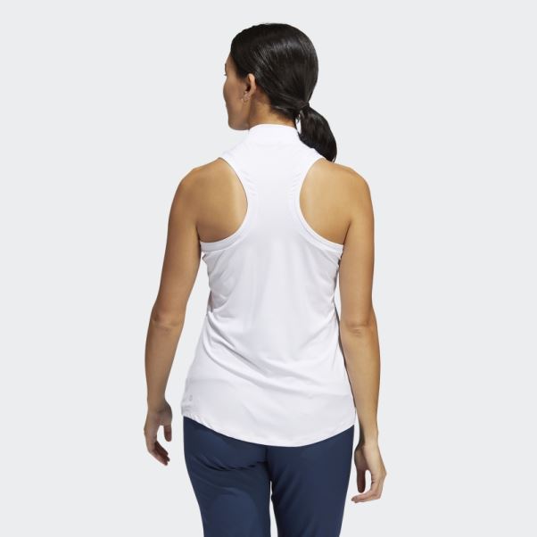 Polo Sans Manches Adidas Racerback Blanc