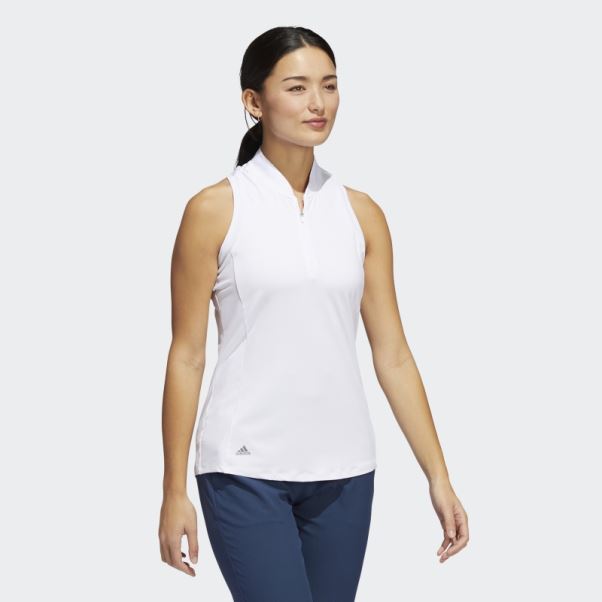 Polo Sans Manches Adidas Racerback Blanc