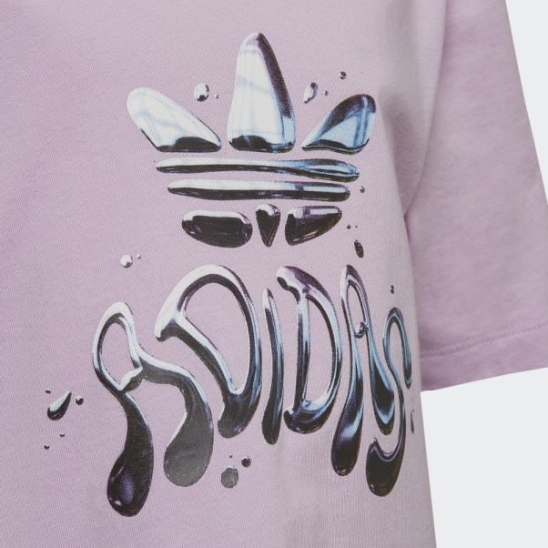 T-shirt Adidas Lilas à Logo Graphique