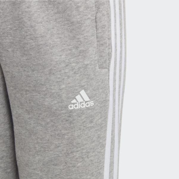 Pantalon Adidas Essentials 3-stripes Gris Moyen En Polaire