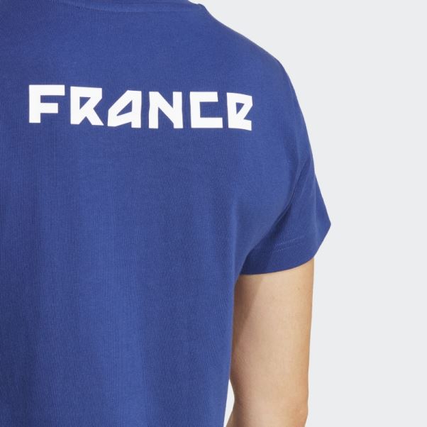 Adidas France Coton Graphique T-shirt Victoire Bleu